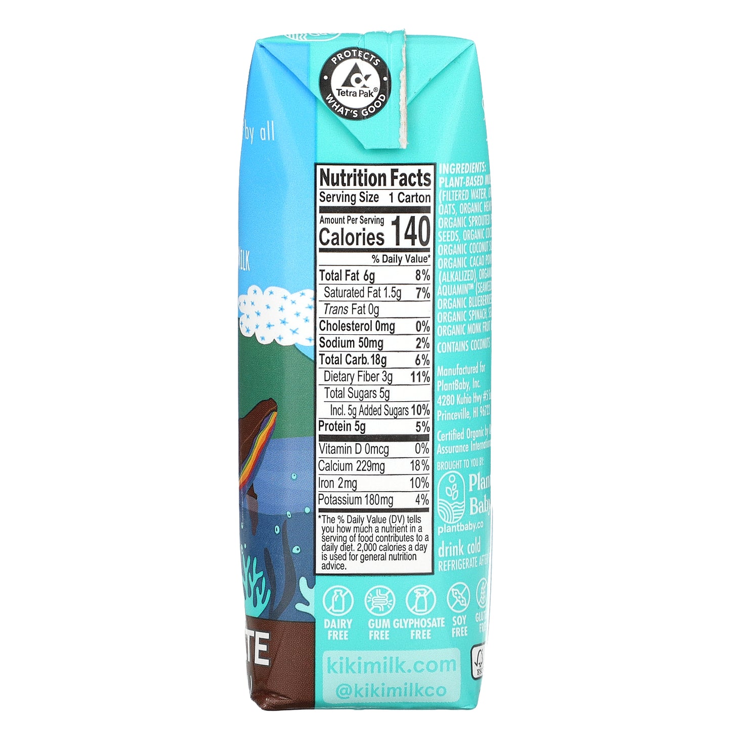 Kiki Milk, Organic Plant-Based Milk, Chocolate , 8 fl oz (237 ml)