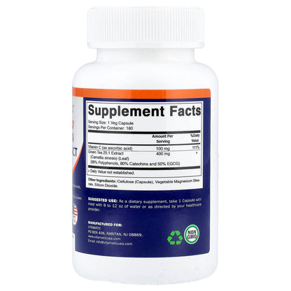 Vitamatic, Green Tea, 25:1 Extract, 180 Vegetable Capsules