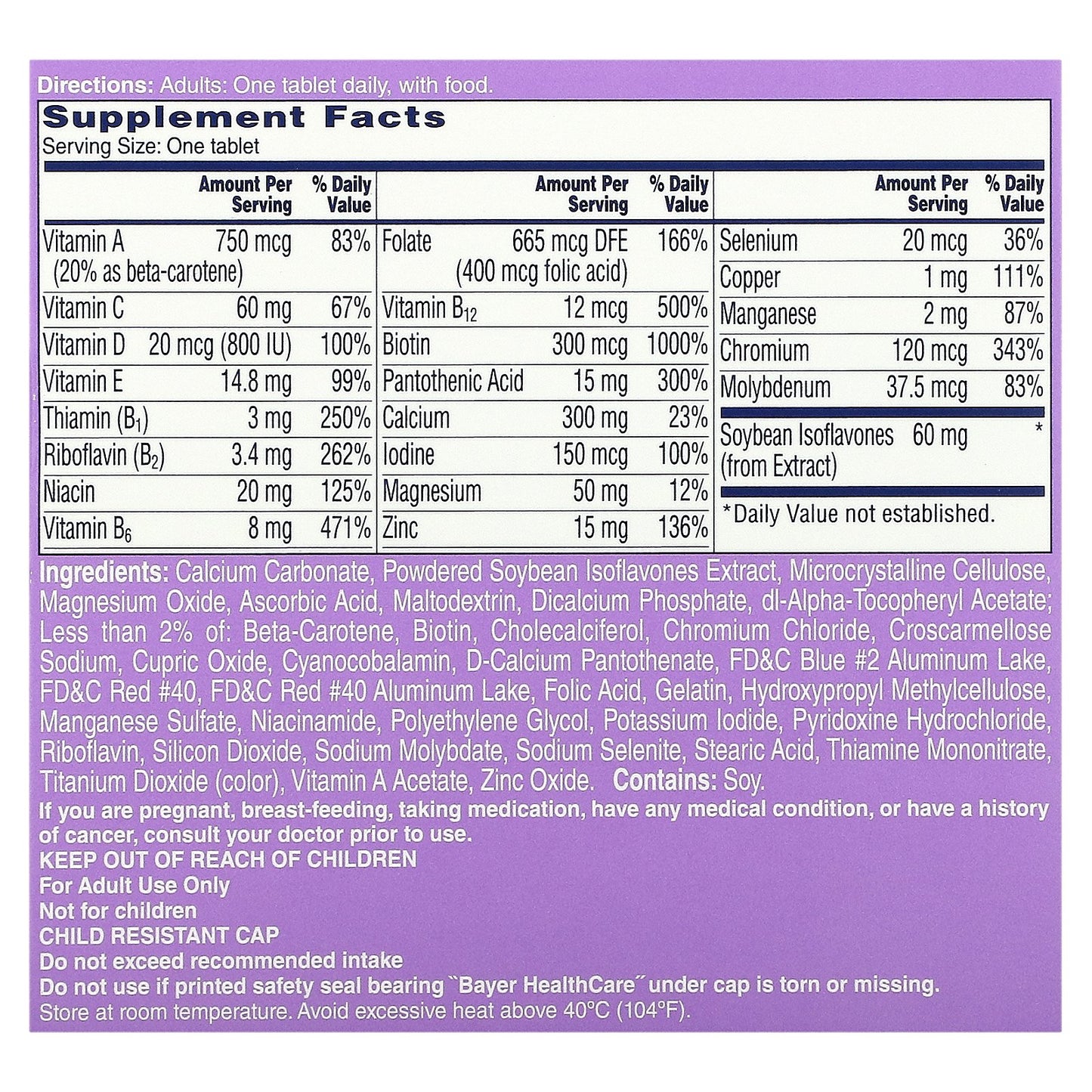 One-A-Day, Women's Menopause Formula, Multivitamin/Multimineral Supplement, 50 Tablets