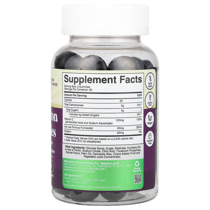 Nature's Craft, Super Iron Gummies, Grape , 60 Gummies