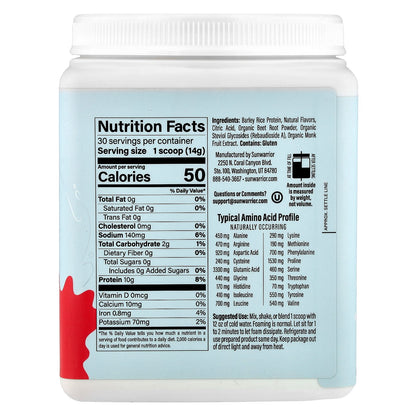 Sunwarrior, Clear Protein Refresher, Watermelon, 14.8 oz (420 g)