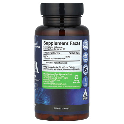 Nature's Craft, DHEA, 25 mg, 60 Capsules