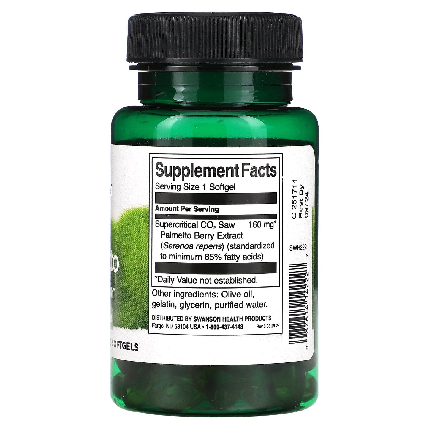 Swanson, Saw Palmetto, 160 mg, 120 Softgels