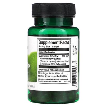 Swanson, Saw Palmetto, 160 mg, 120 Softgels