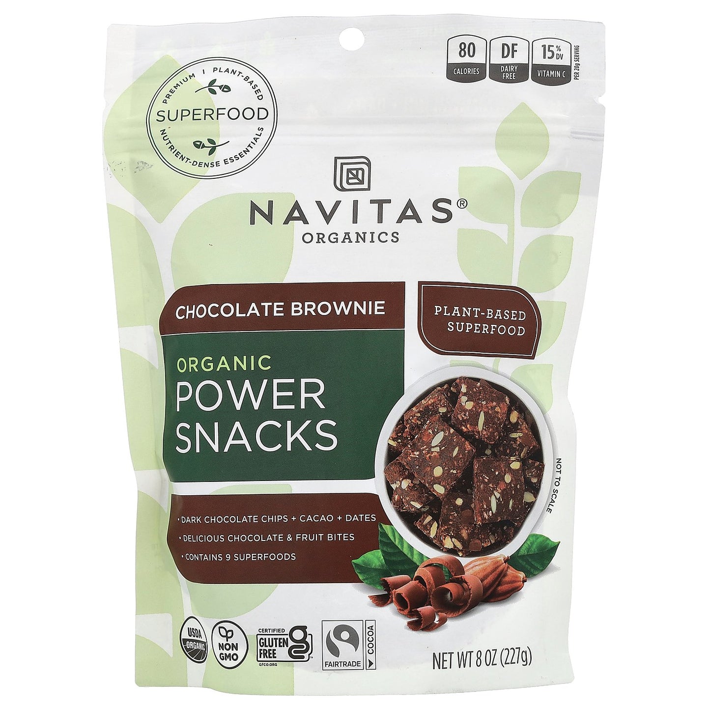 Navitas Organics, Organic Power Snacks, Chocolate Brownie, 8 oz (227 g)