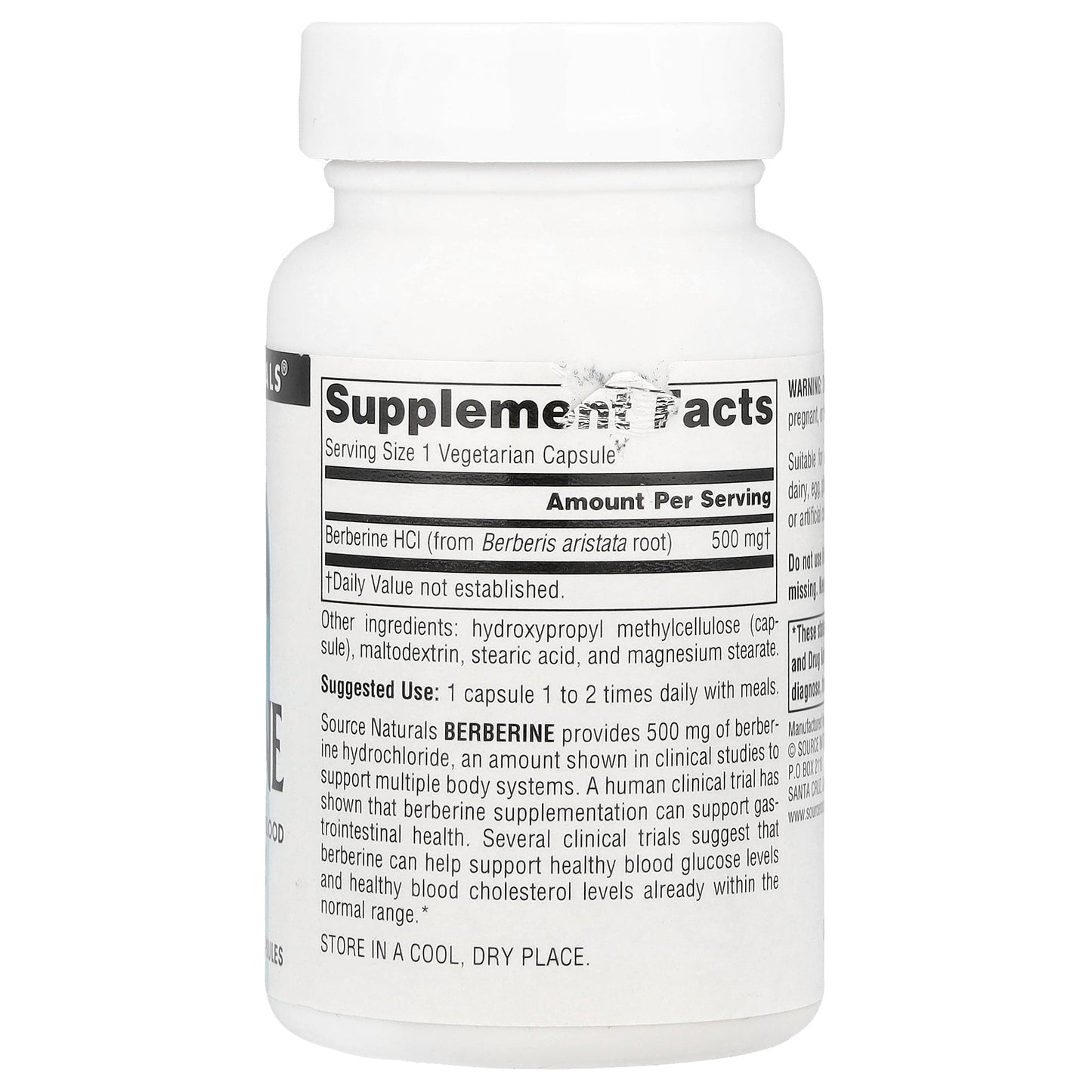Source Naturals, Berberine, 500 mg , 30 Vegetarian Capsules