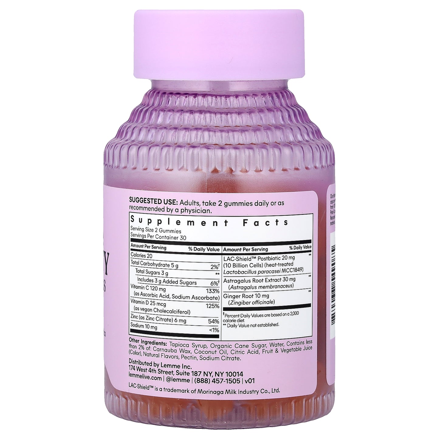 Lemme, Immunity Daily Wellness Gummies, Sweet Orange, 60 Gummies