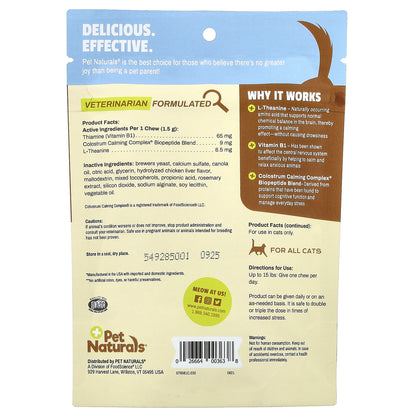 Pet Naturals, Calming®, For Cats, All Sizes, 30 Chews, 1.59 oz (45 g)