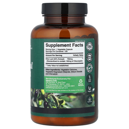 Nature's Craft, Olive Leaf Extract, 750 mg, 120 Capsules