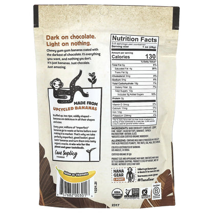 Barnana, Dipped Chewy Banana Bites, Dark Chocolate, 3.5 oz (100 g)