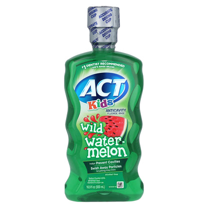ACT, Kid's, Anticavity Fluoride Rinse, Alcohol Free, Wild Watermelon, 16.9 fl oz (500 ml)