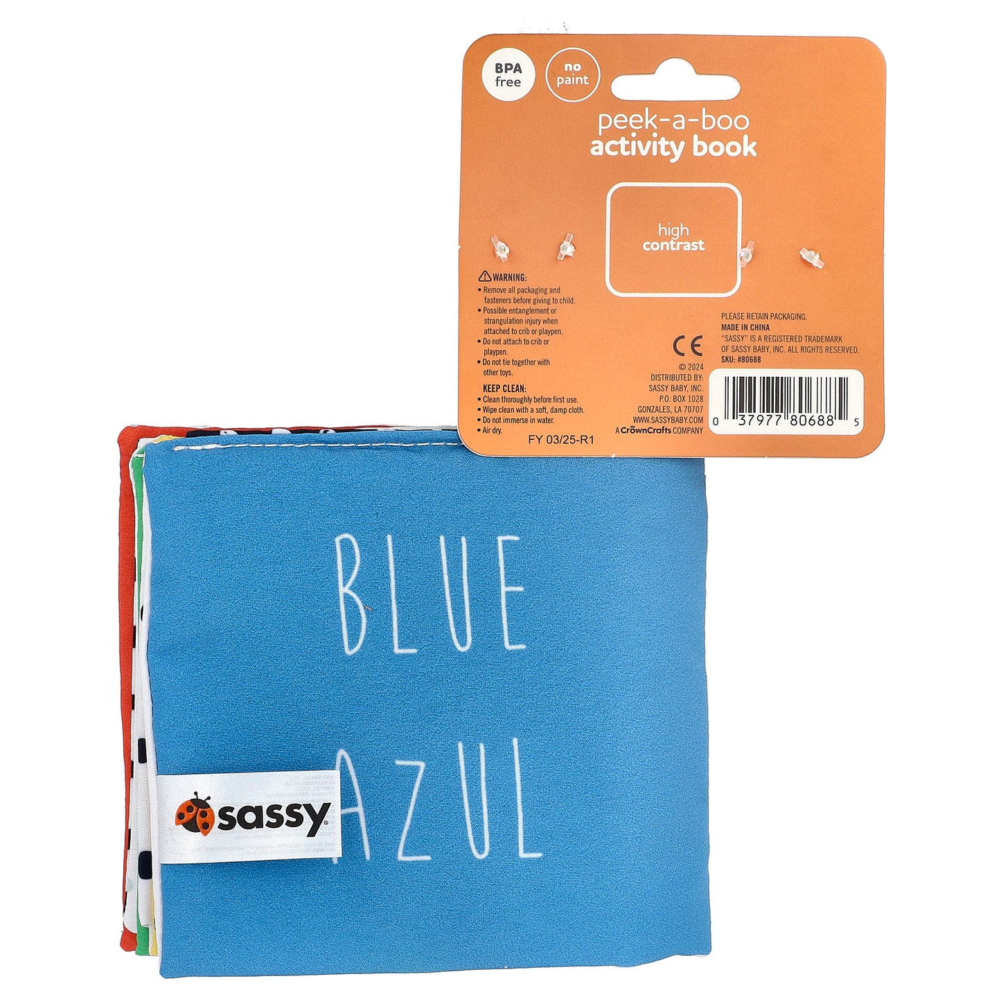 Sassy, Peek-A-Boo Activity Book, 0+ Months, 1 Count