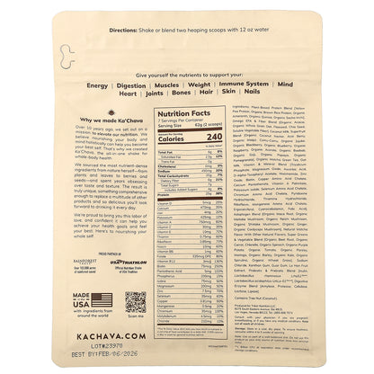 KaChava, The All-In-One Nutrition Shake, Matcha, 15.31 oz (434 g)