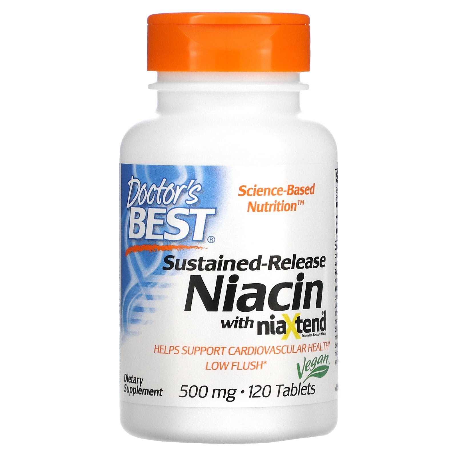 Doctor's Best, Sustained-Release Niacin with niaXtend, 500 mg, 120 Tablets