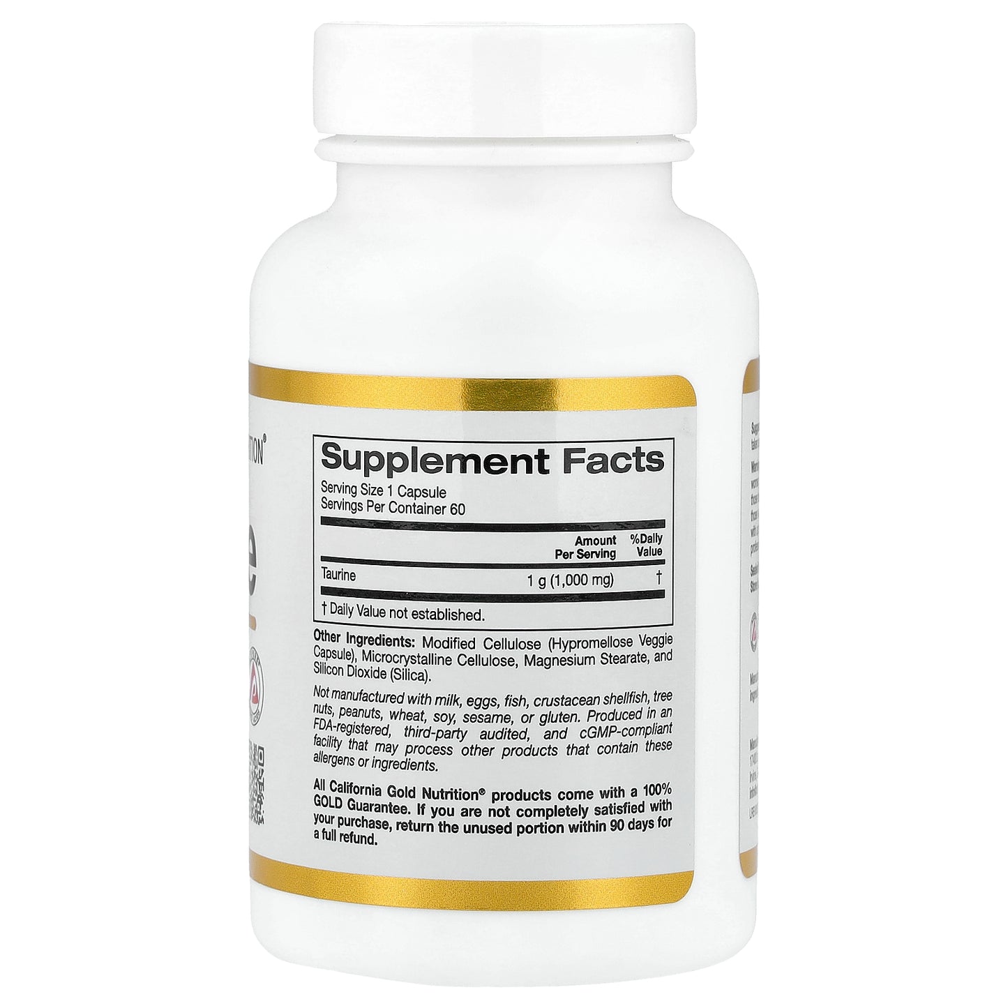California Gold Nutrition, Taurine, 1,000 mg, 60 Veggie Capsules