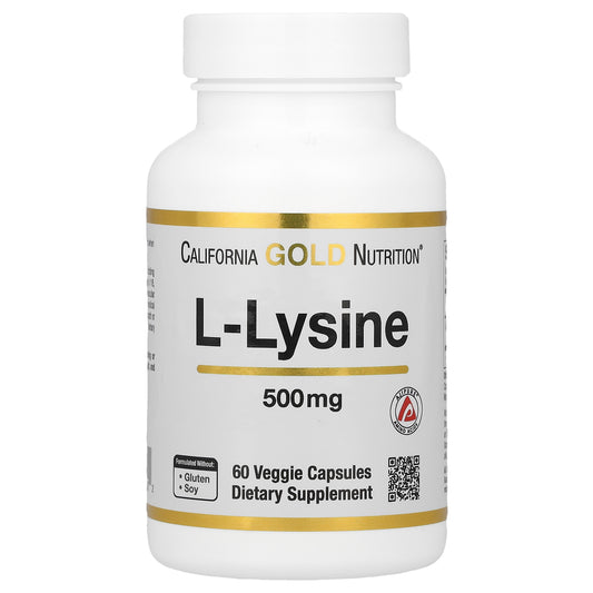 California Gold Nutrition, L-Lysine, 500 mg, 60 Veggie Capsules