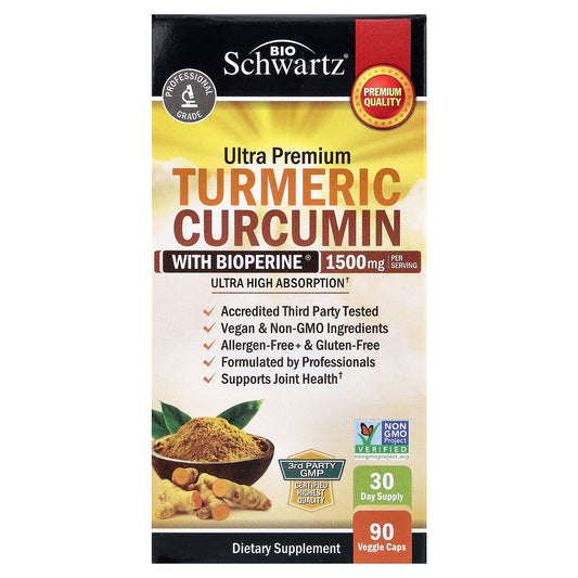 BioSchwartz, Ultra Premium Turmeric Curcumin With Bioperine®, 90 Veggie Caps