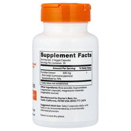 Doctor's Best, Fucoidan, 60 Veggie Caps (300 mg Per capsule)