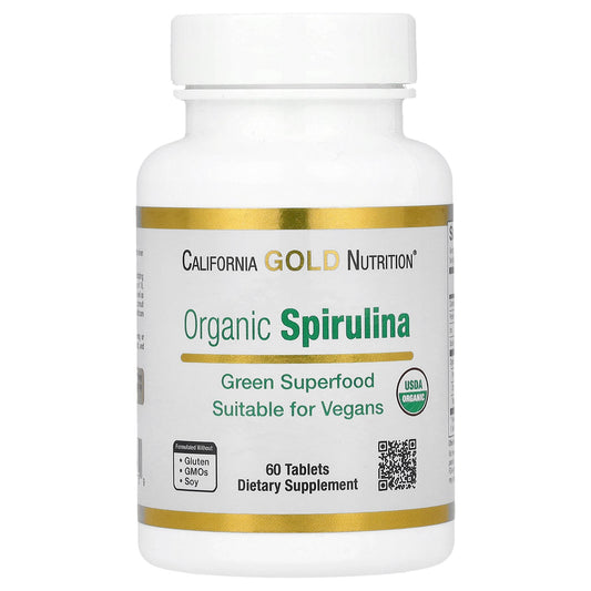 California Gold Nutrition, Organic Spirulina, 1,500 mg, 60 Tablets (500 mg per Tablet)