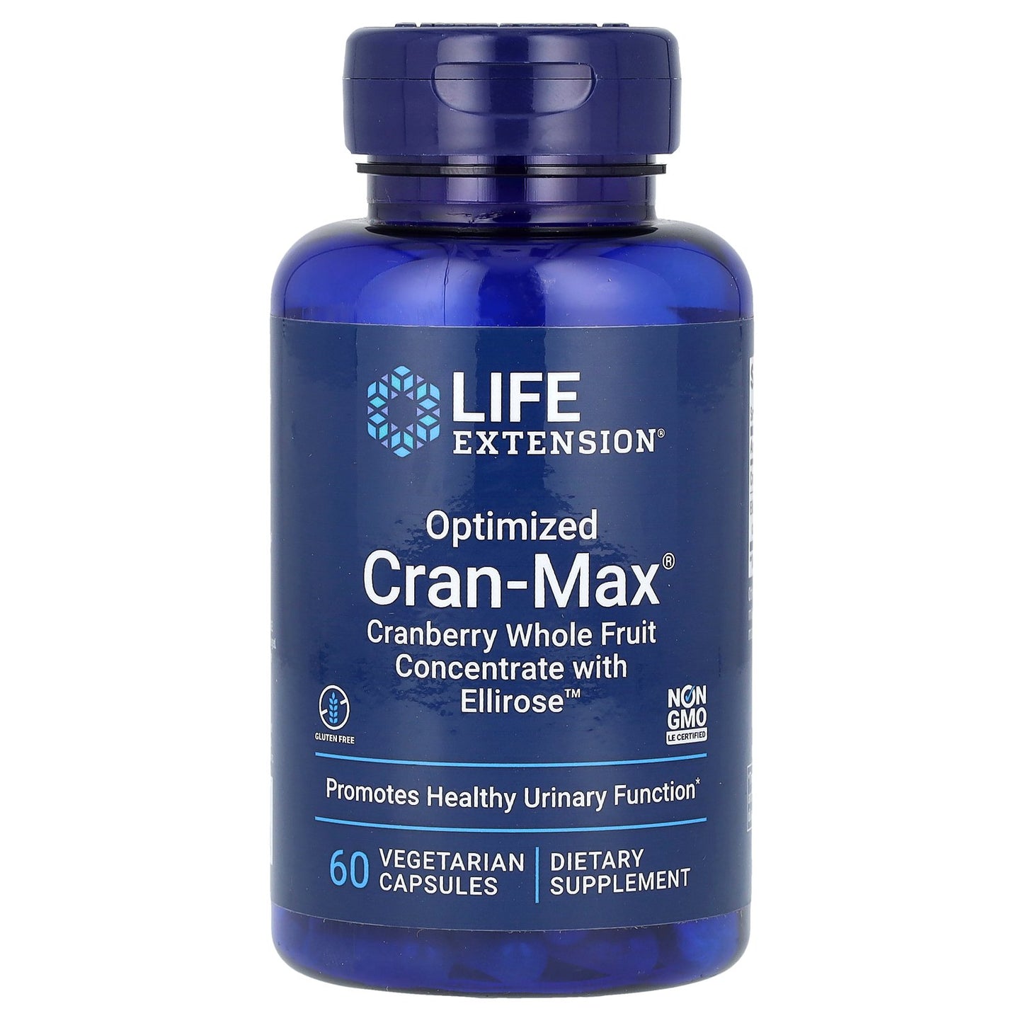 Life Extension, Optimized Cran-Max, Cranberry Whole Fruit Concentrate With Ellirose, 60 Vegetarian Capsules