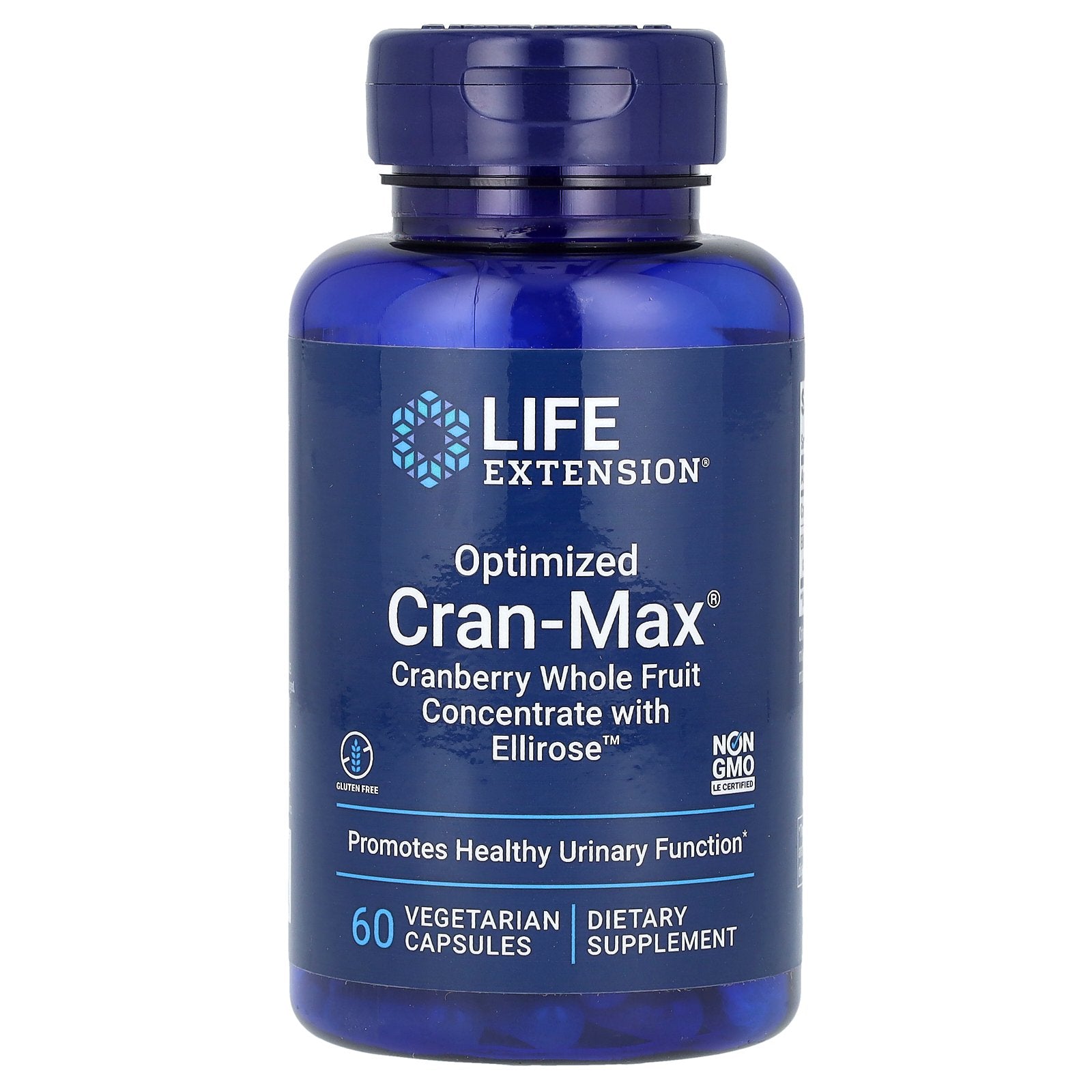 Life Extension, Optimized Cran-Max, Cranberry Whole Fruit Concentrate With Ellirose, 60 Vegetarian Capsules