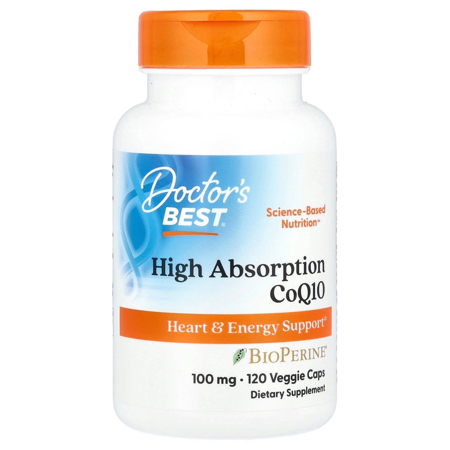 Doctor's Best, High Absorption CoQ10 with BioPerine®, 100 mg, 120 Veggie Caps