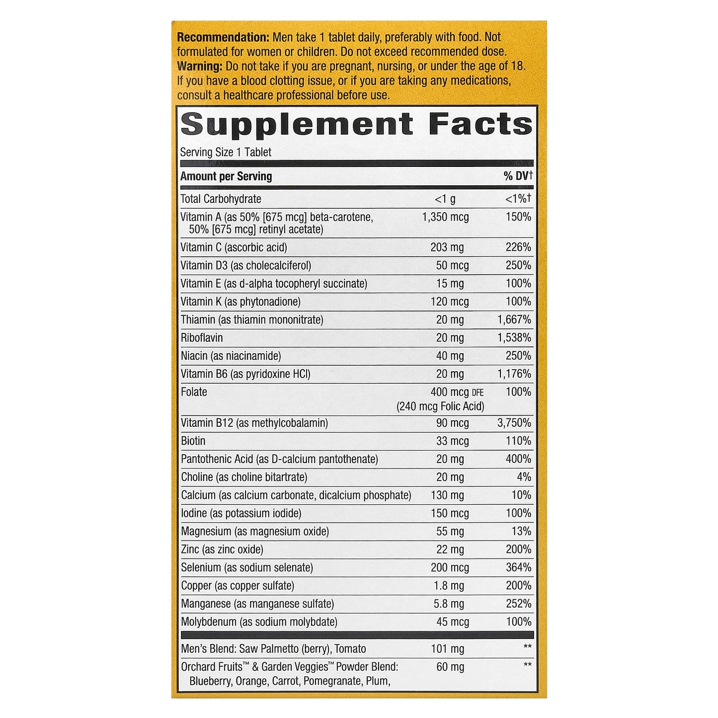 Nature's Way, Alive! Men's 50+ Ultra Multivitamin, 60 Tablets