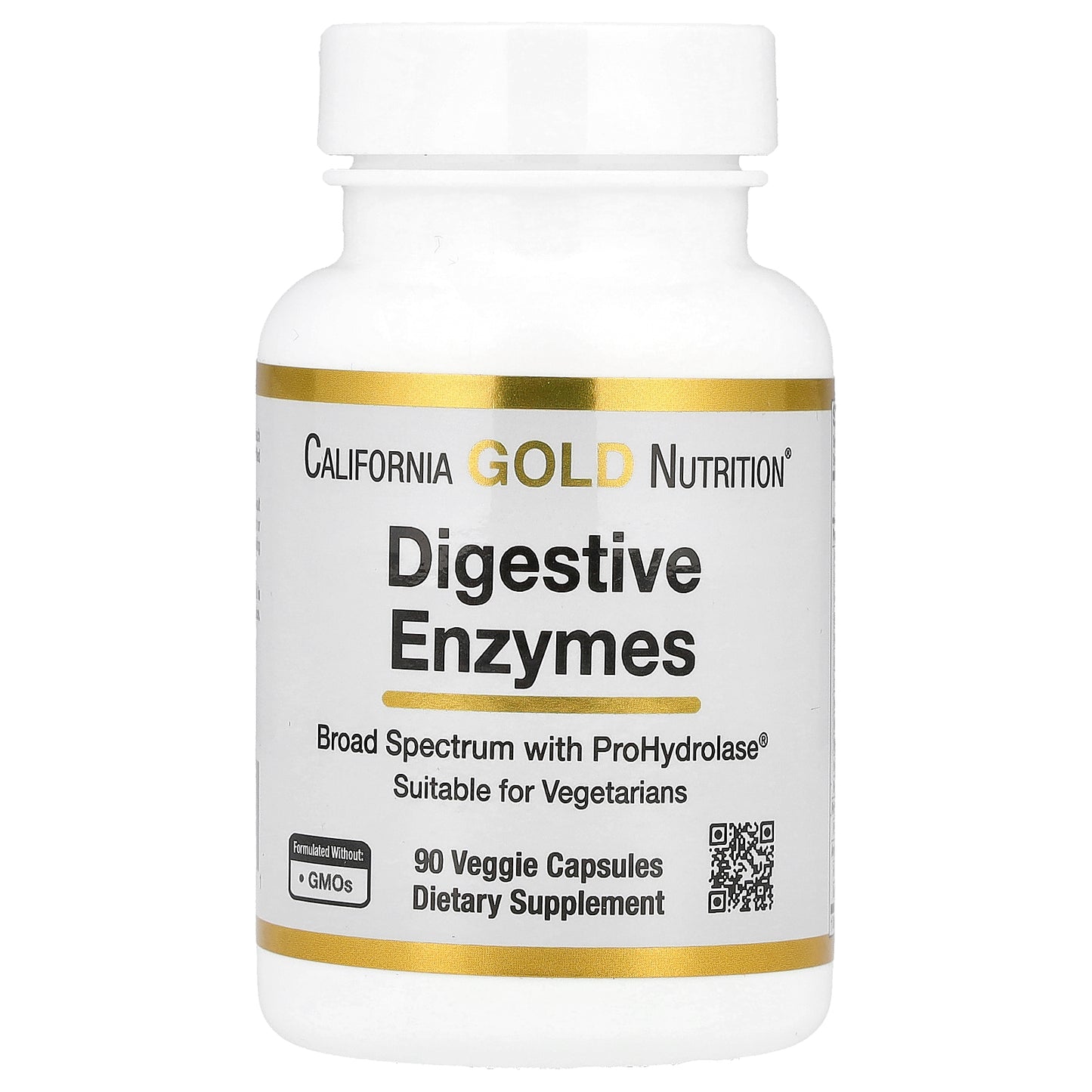 California Gold Nutrition, Digestive Enzymes with Proprietary Enzyme Blend, ProHydrolase® and Amylase Blend, 90 Veggie Capsules