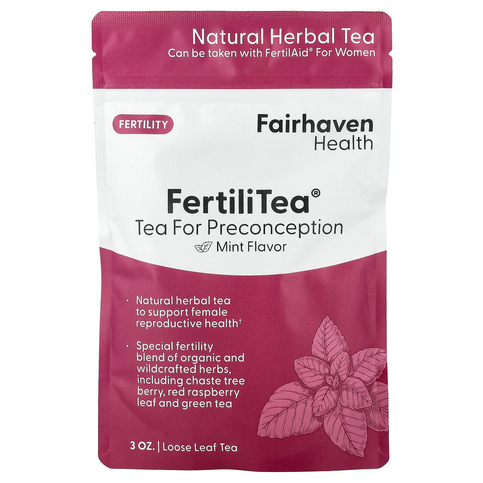Fairhaven Health, FertiliTea®, Loose Leaf Tea, For Preconception, Mint, 3 oz