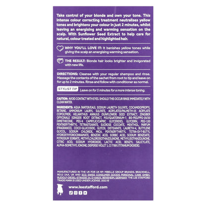 Lee Stafford, Bleach Blondes, Purple Toning Hot Shots, 4 Sachets, 0.5 fl oz (15 ml)