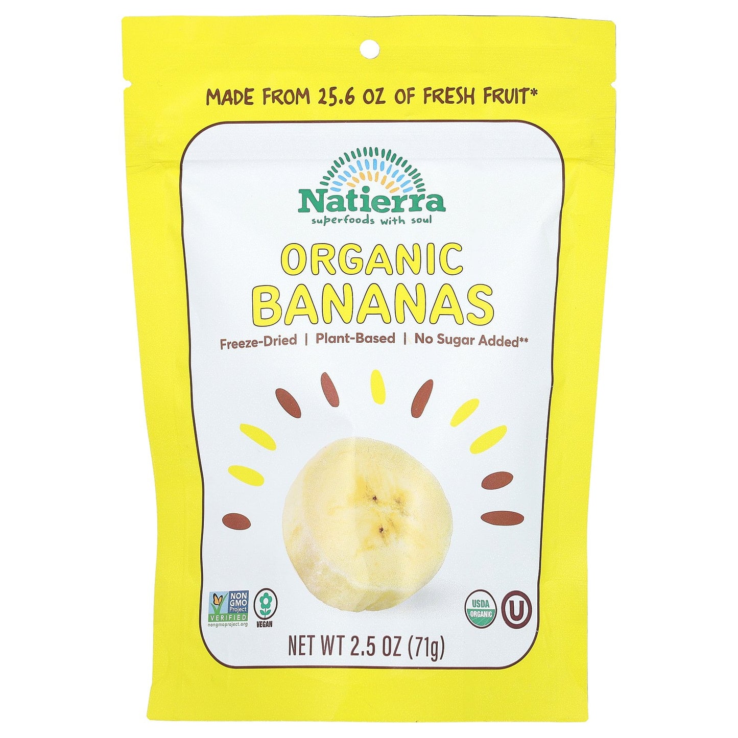 Natierra, Organic Freeze-Dried Bananas, 2.5 oz (71 g)