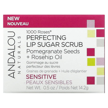 Andalou Naturals, 1000 Roses, Perfecting Lip Sugar Scrub, Sensitive, 0.5 oz (14.2 g)