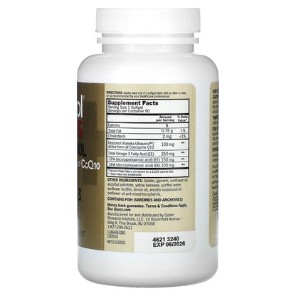 Qunol, Plus Ubiquinol + Omega-3, 90 Softgels