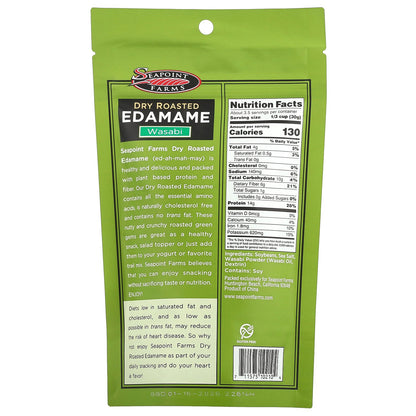 Seapoint Farms, Dry Roasted Edamame, Wasabi, 3.5 oz (99 g)