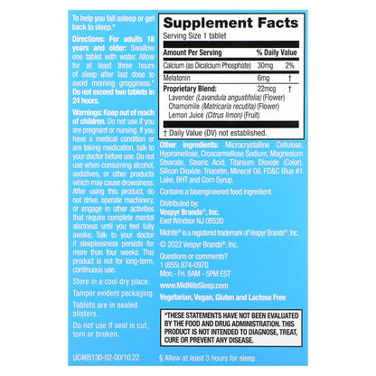 MidNite, Sleep Cycle Support, Medium Dose, 6 mg, 30 Extended Release Tablets