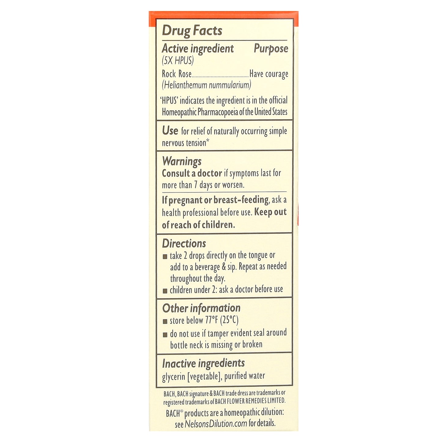 Bach, Original Flower Remedies, Rock Rose, 0.35 fl oz (10 ml)