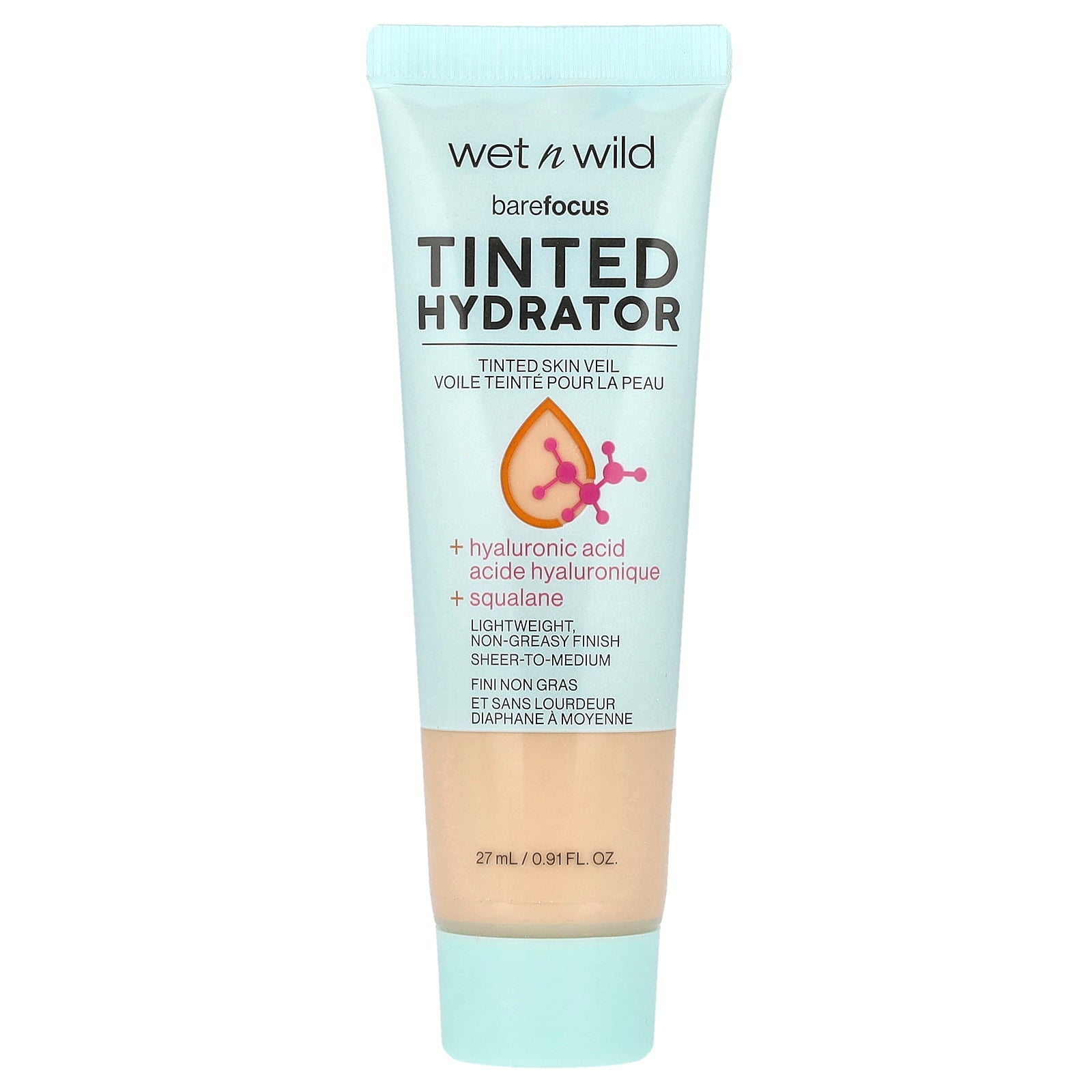 wet n wild, Barefocus, Tinted Hydrator, 1114063 Light Medium, 0.91 fl oz (27 ml)