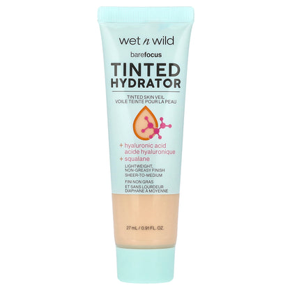 wet n wild, Barefocus, Tinted Hydrator, 1114063 Light Medium, 0.91 fl oz (27 ml)