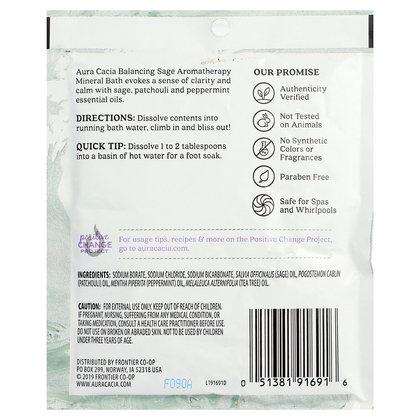 Aura Cacia, Aromatherapy Mineral Bath, Sage, 2.5 oz (70.9 g)