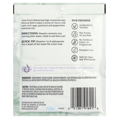 Aura Cacia, Aromatherapy Mineral Bath, Sage, 2.5 oz (70.9 g)