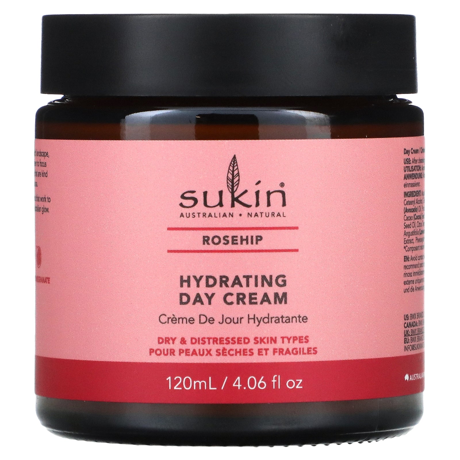 Sukin, Hydrating Day Cream, Rosehip, 4.06 fl oz (120 ml)