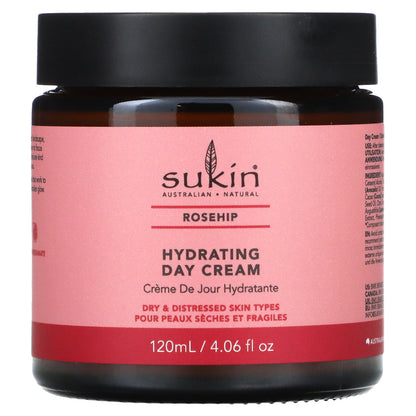 Sukin, Hydrating Day Cream, Rosehip, 4.06 fl oz (120 ml)