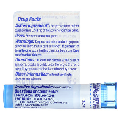 Boiron, Rhus Tox, 6C, Joint Pain Relief, Approx 80 Pellets