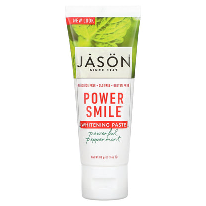 Jason Natural, Power Smile, Whitening Paste, Powerful Peppermint, 3 oz (85 g)