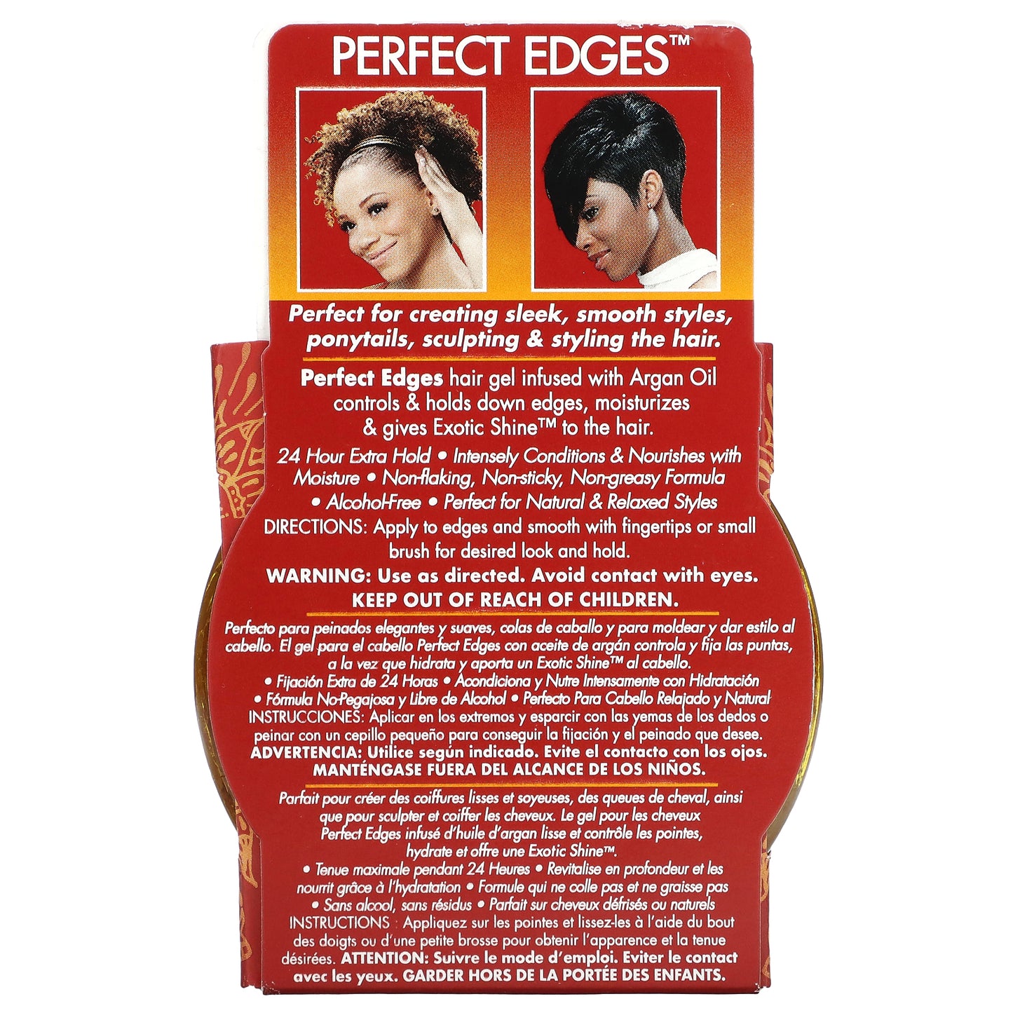 Creme Of Nature, Argan Oil From Morocco, Perfect Edges, Hair Gel, 2.25 oz (63.7 g)