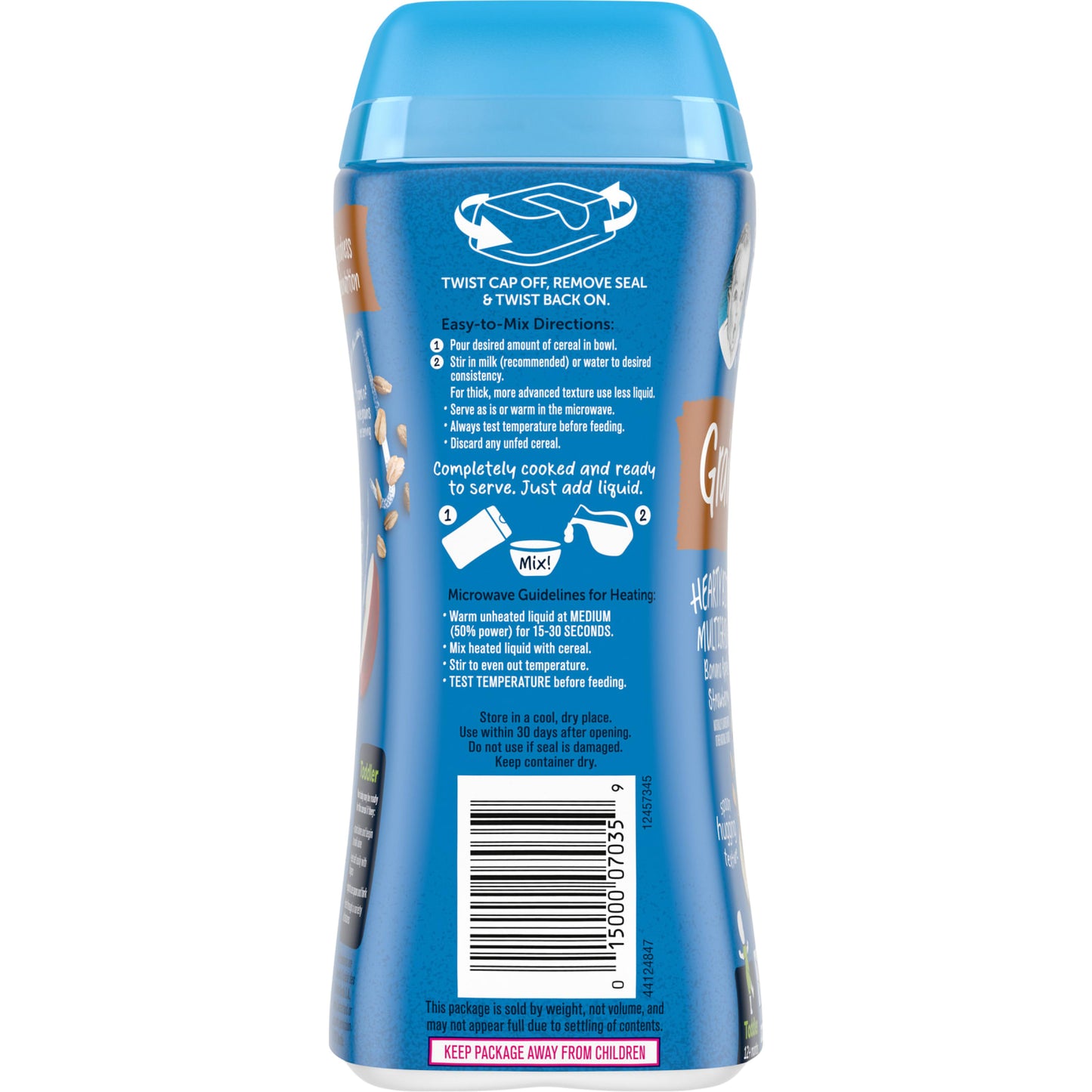 Gerber, Hearty Bits®, MultiGrain Cereal, 12+ Months, Banana, Apple, Strawberry, 8 oz (227 g)