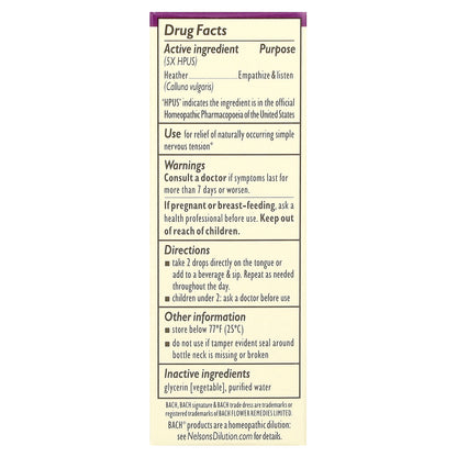 Bach, Original Flower Remedies, Heather, 0.35 fl oz (10 ml)