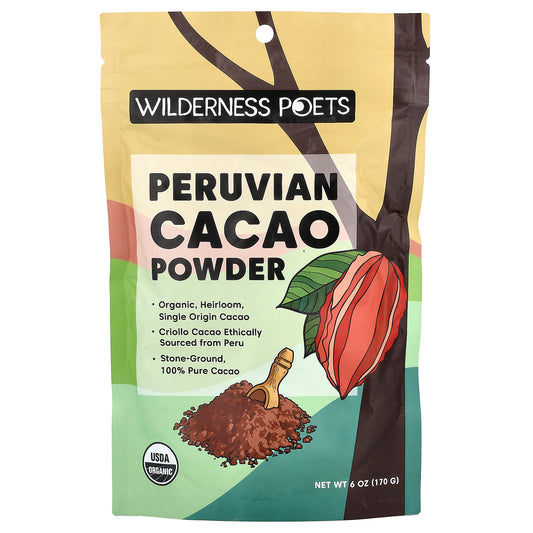Wilderness Poets, Peruvian Cacao Powder, 6 oz (170 g)
