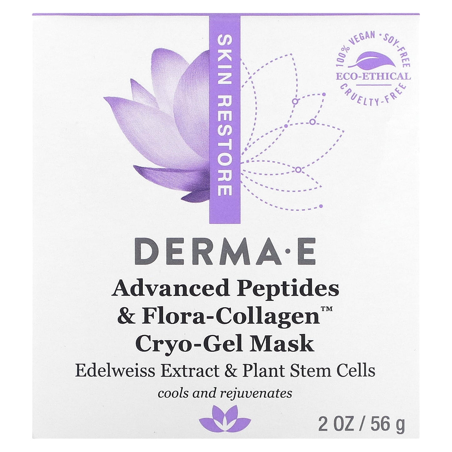 DERMA E, Advanced Peptides & Flora-Collagen Cryo-Gel Beauty Mask, 2 oz (56 g)