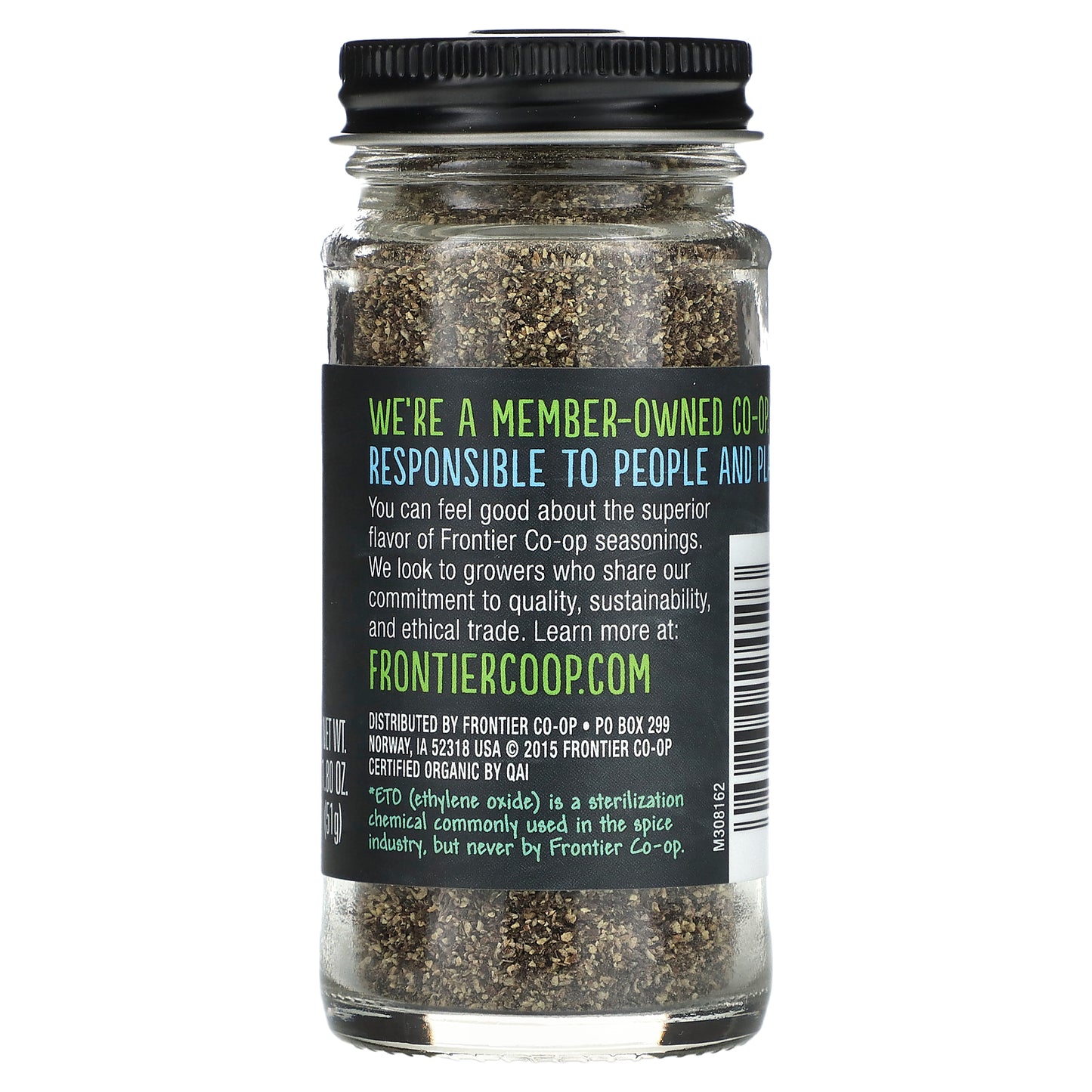 Frontier Co-op, Organic Black Pepper, Medium Grind, 1.8 oz (51 g)